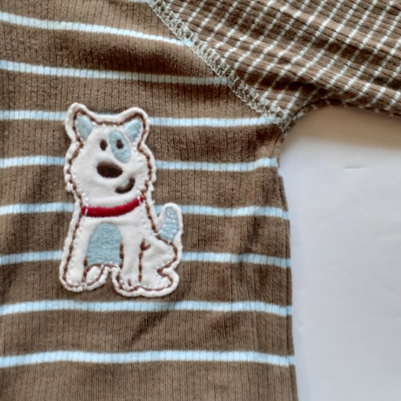 Carter's Boys Pajamas Footed Dog Lightweight Zip Cotton Size 18 Months Brown - Picture 5 of 12